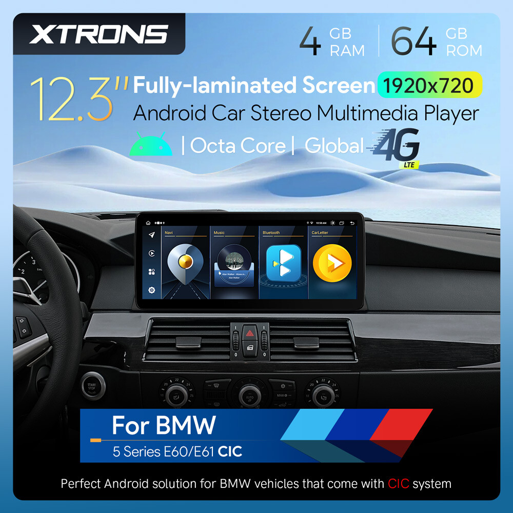 4G Android 13 Octa Core 64GB Car Play Stereo GPS WiFi 2K For BMW 5er E60 E61 CIC