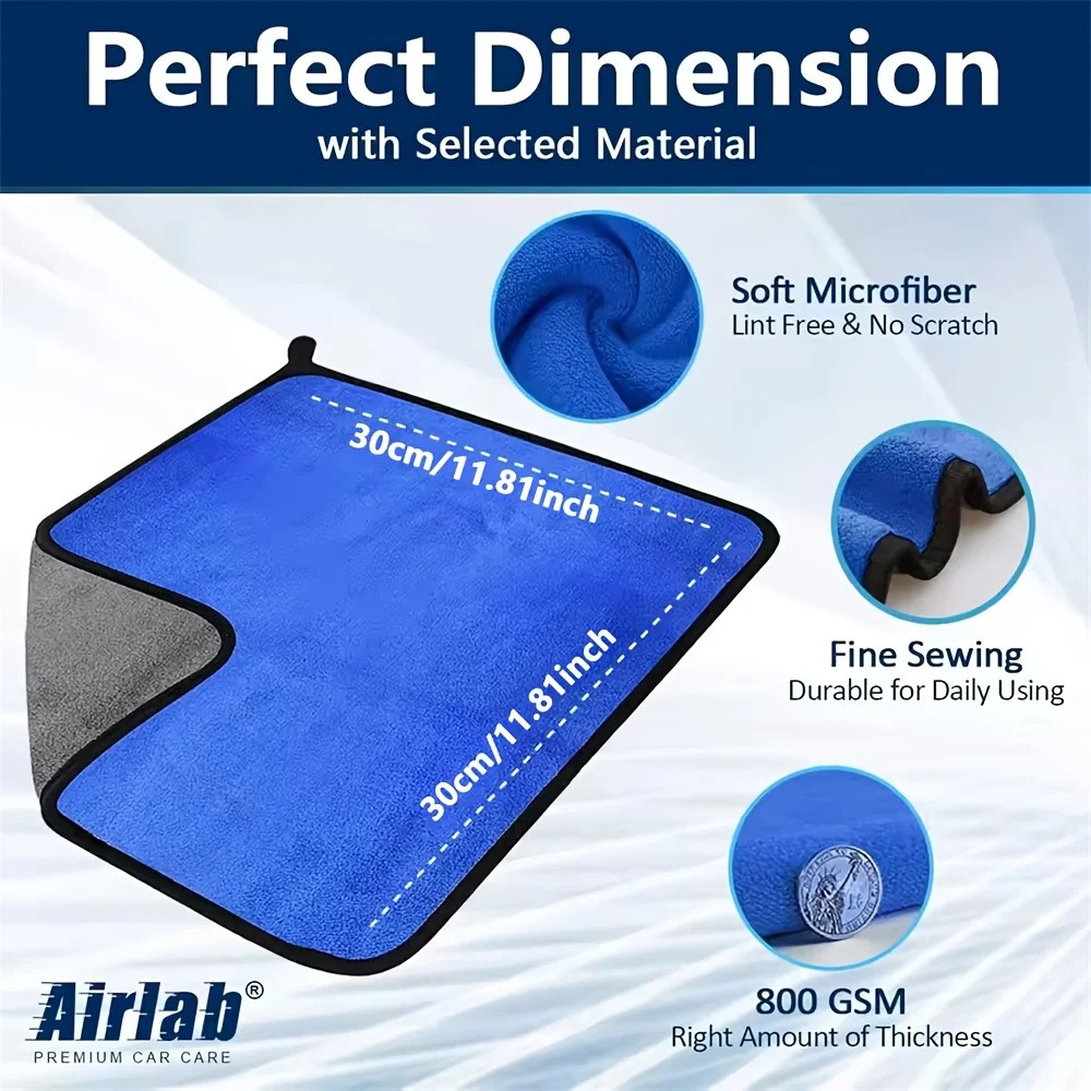 1-10Pcs Microfiber Car Cleaning Towels Ultra Absorbent Car Drying Cloth Auto Det