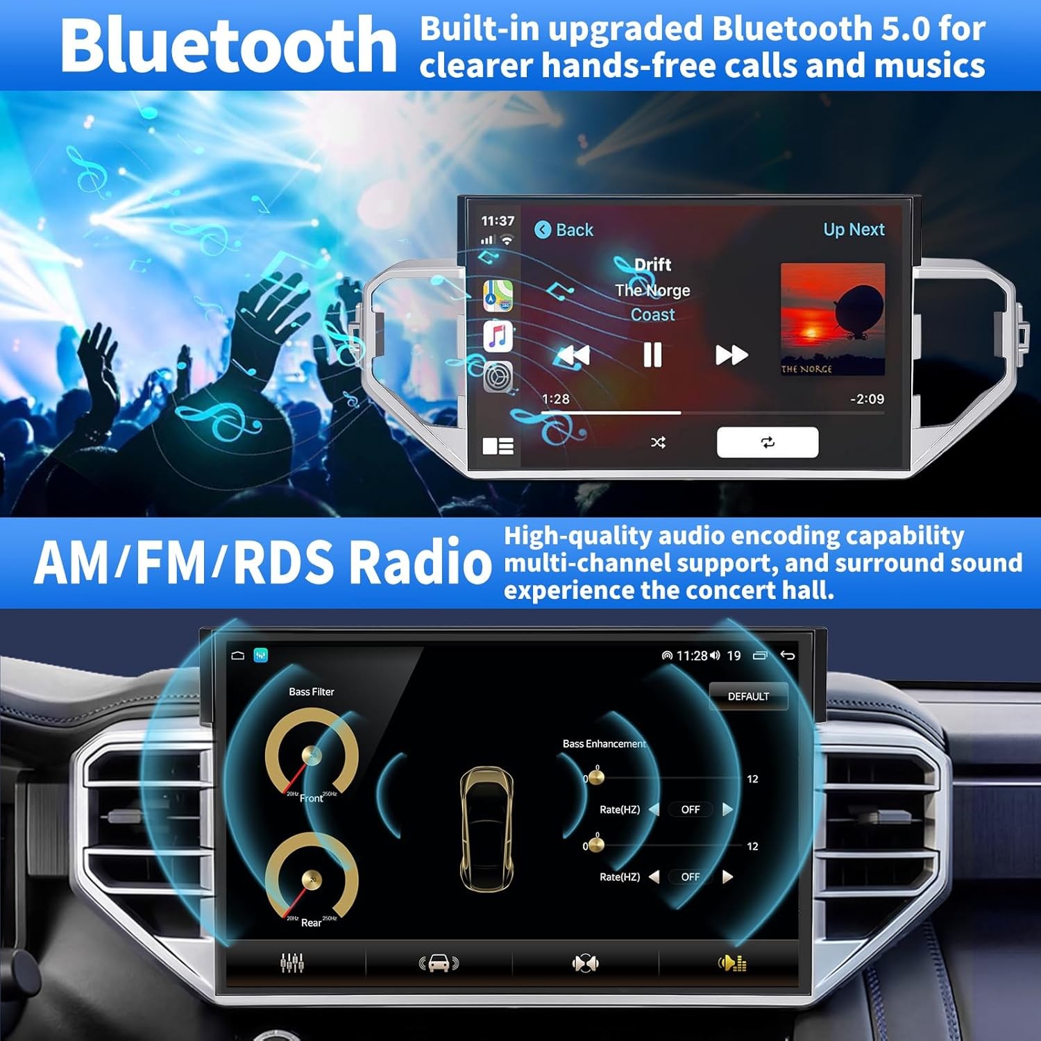 14.6” Large Screen Car Radio Stereo GPS Carplay For Toyota Tundra 2019~2024