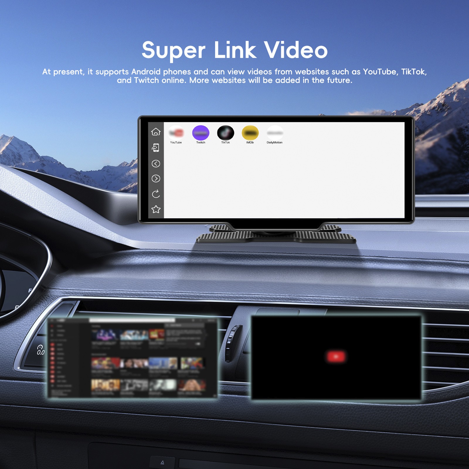 10.26″ Portable Bluetooth Car Navigation Wireless Carplay Car Radio AHD Camera
