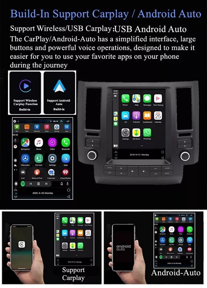 For Infiniti FX35 FX45 2003-2006 Android Car Radio Stereo GPS Navi Carplay 4+64G