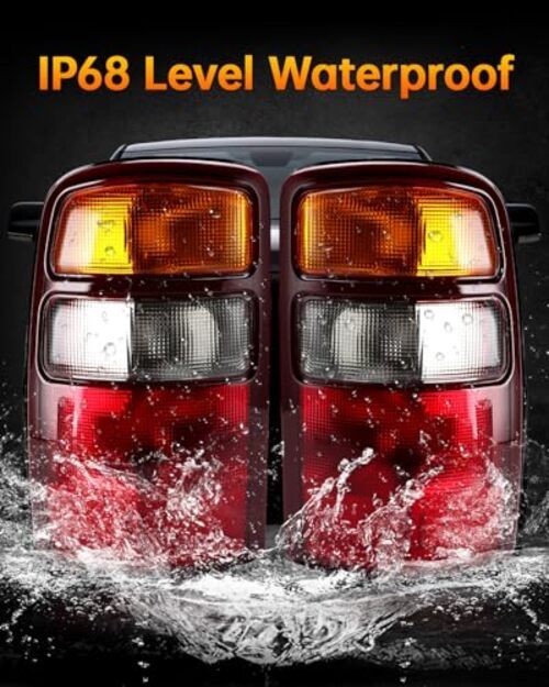 Rear Brake Tail Lights Compatible With 2000-2006 Chevy Tahoe Suburban Red Edge