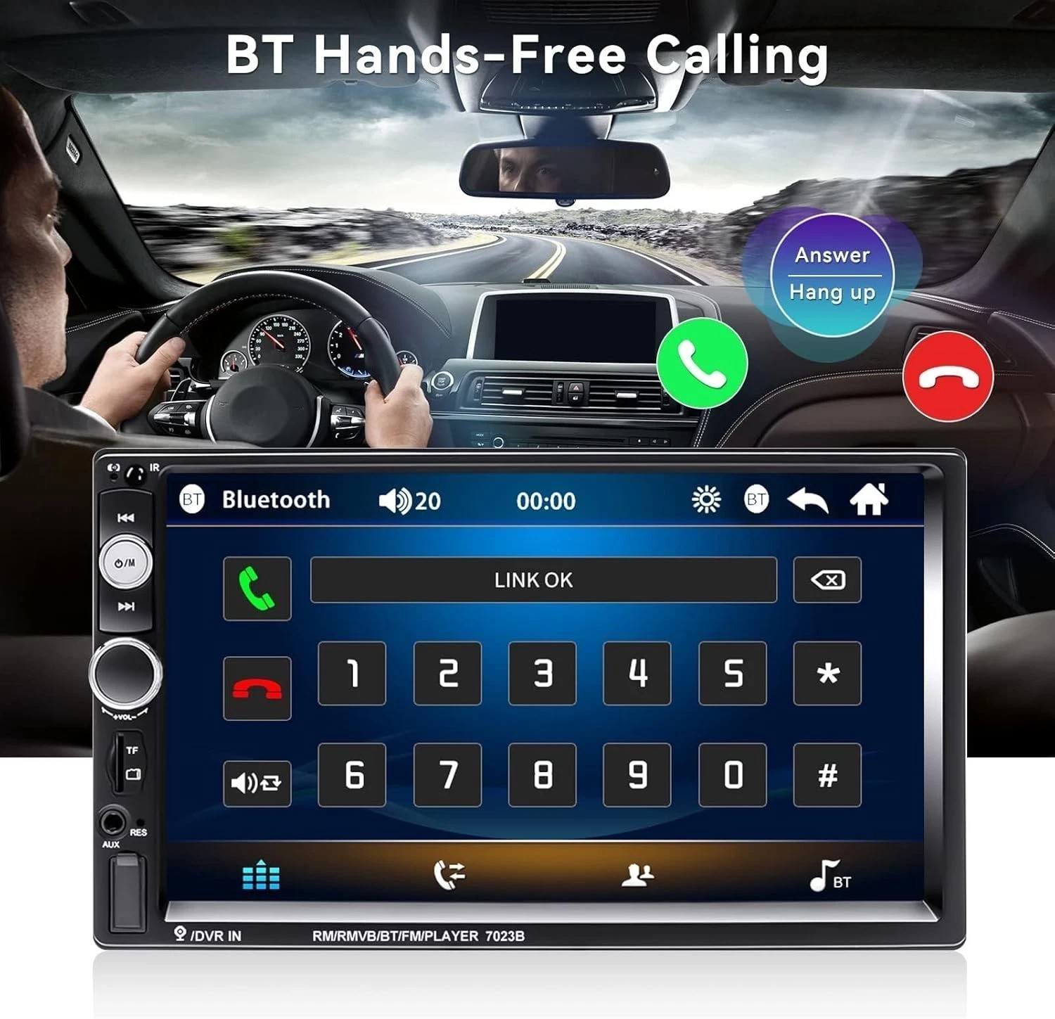 7 inch Double Din Car Stereo Bluetooth MP5 Player with Backup Camera