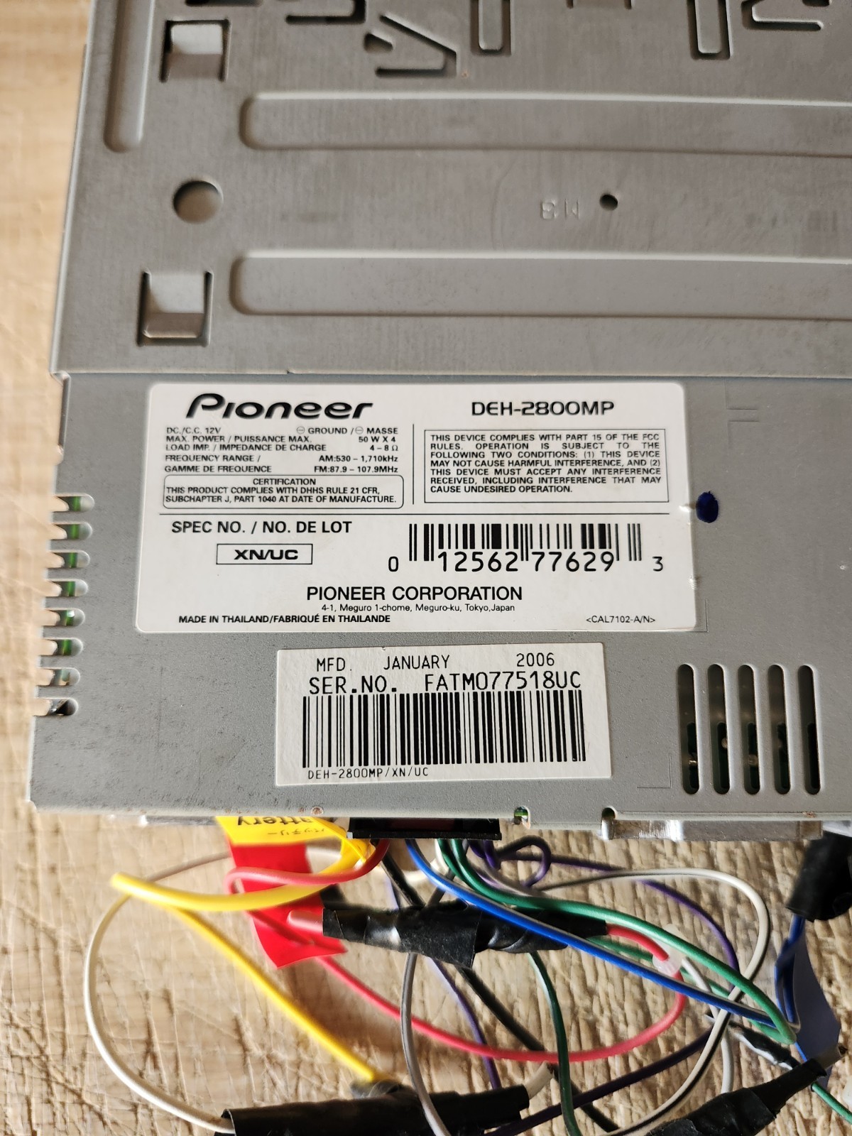 Pioneer CD Stereo Car DEH-2880MP Used WMA/MP3