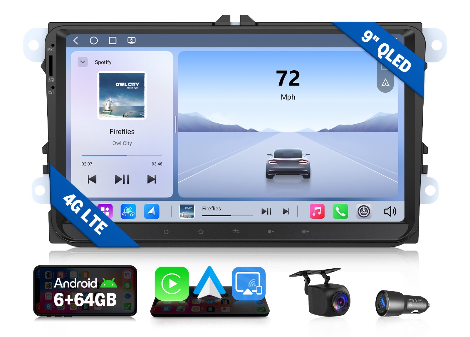 Eonon VWX6S2 6+64G 9″ Android for VW Golf MK5 MK6 Jetta Car Stereo Radio CarPlay