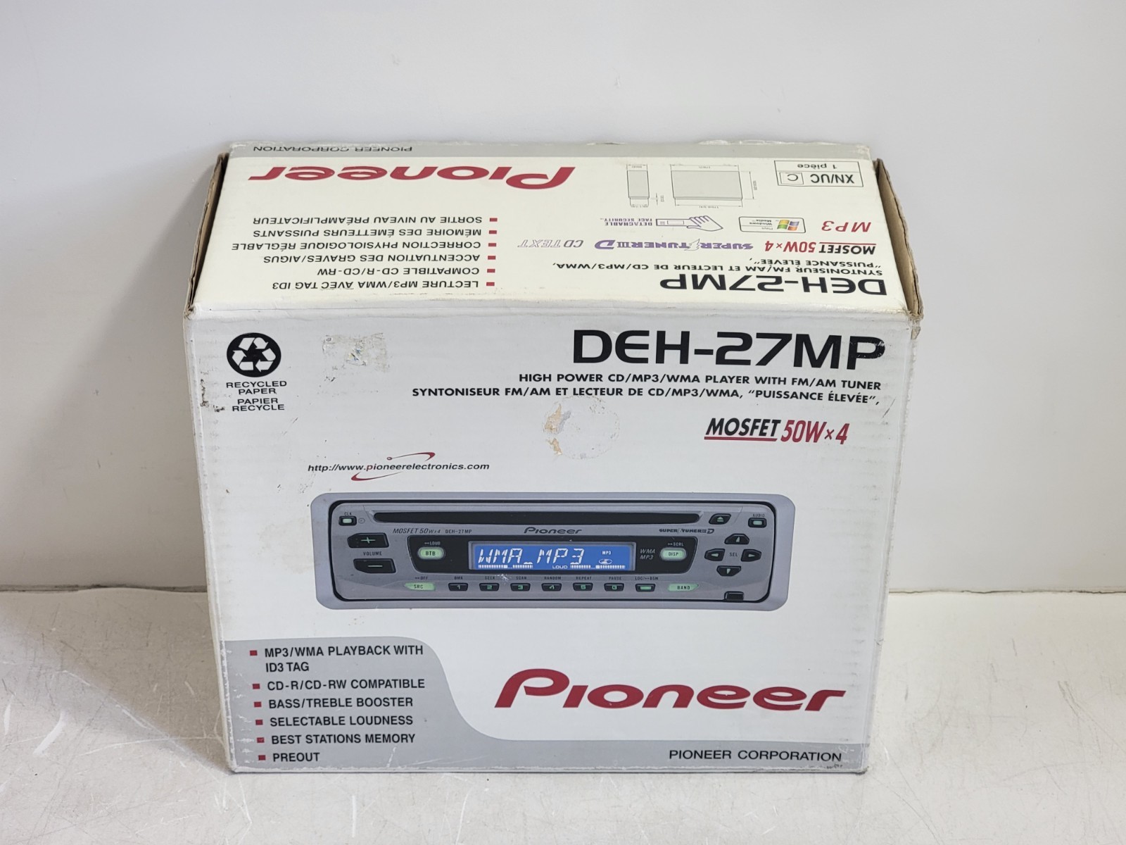 Pioneer DEH-27MP CD Receiver w/ Mp3/Wma Playback Car Radio – New Old Stock!!