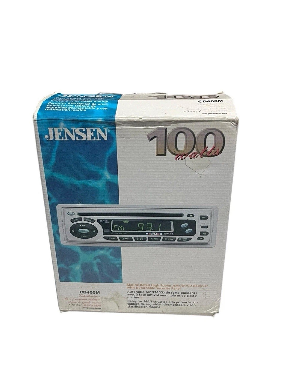 Vintage 2000 Jensen Car CD Player Radio Head Unit Receiver 100w CD400M New Open