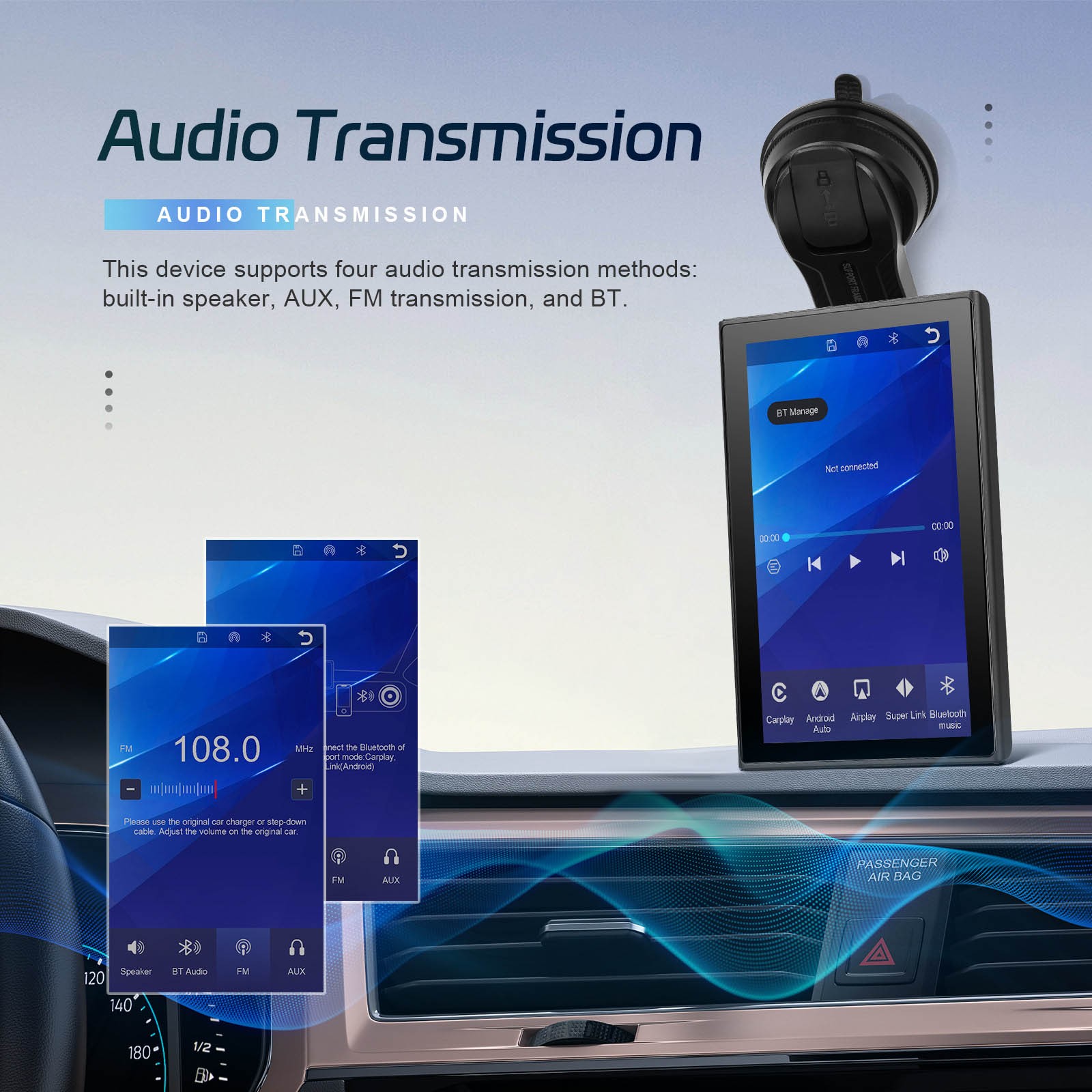 7-inch Full Touch Screen Apple CarPlay Horizontal Vertical Switching Camera B