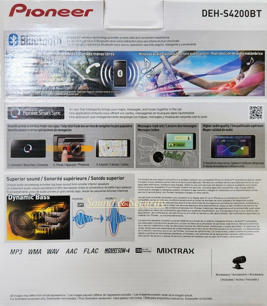 Pioneer DEH-S4200BT Single 1 DIN CD MP3 Player Bluetooth MIXTRAX USB AUX