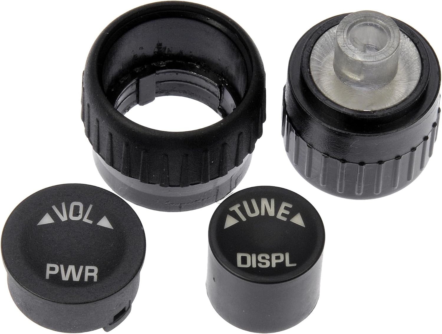 Durable 4-Piece Radio Knob Set by Dorman – Compatible Replacement for Vehicles