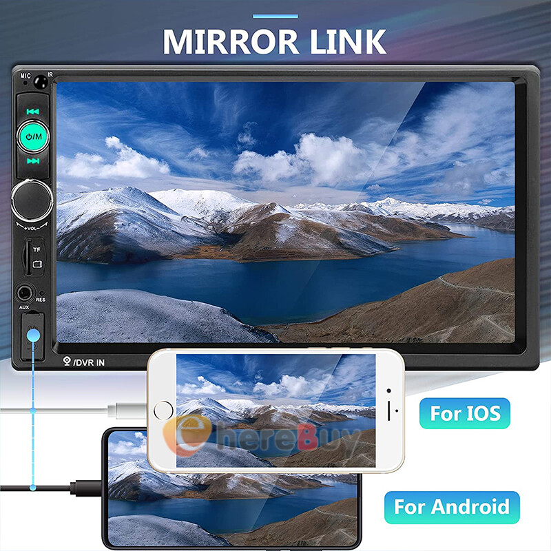 7″ Double 2 Din Car Stereo Radio Bluetooth USB AUX IN SD IOS/Android MP5 Player