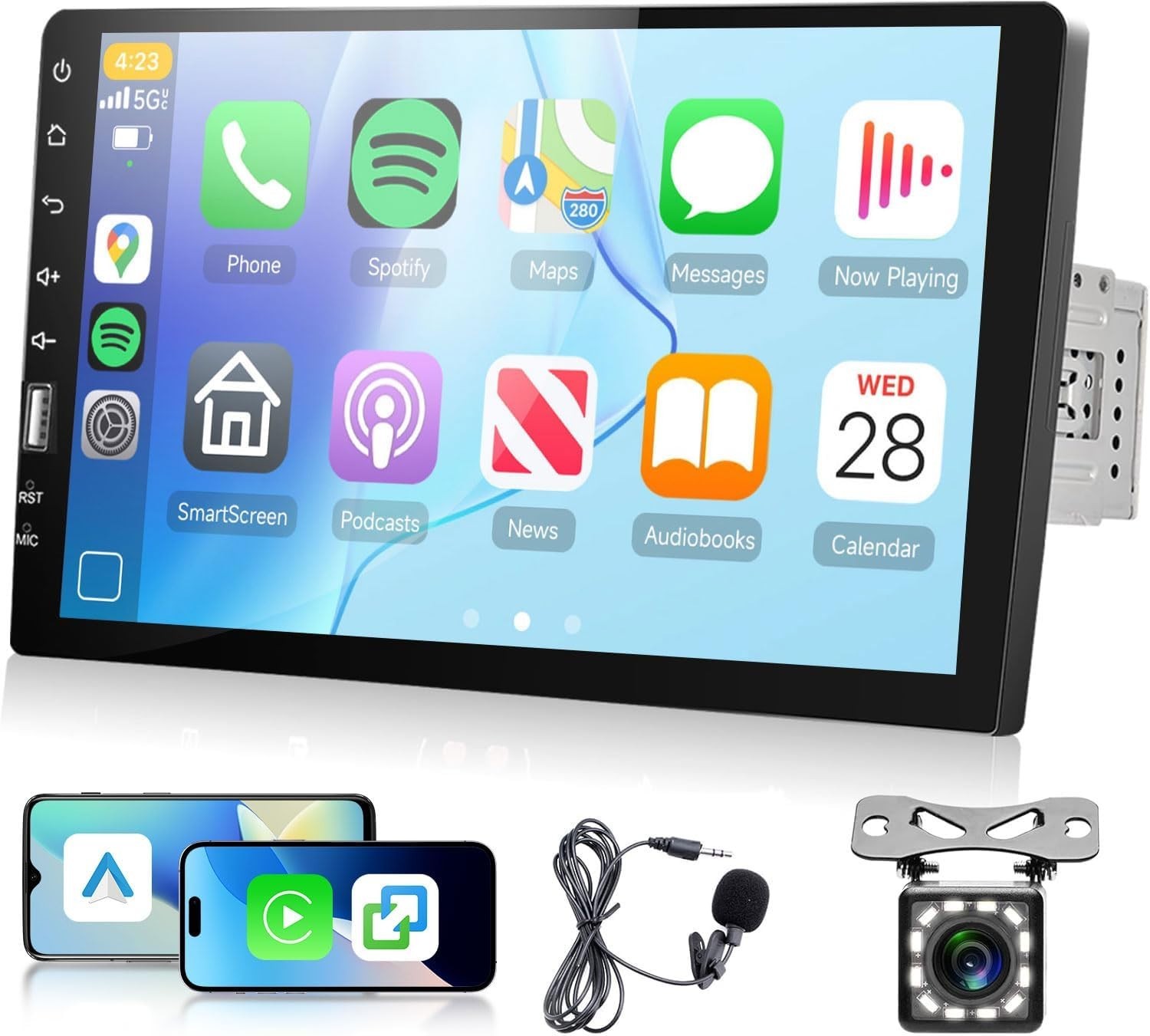 9-Inch Touchscreen Car Stereo with CarPlay & Android Auto – Bluetooth 5.0