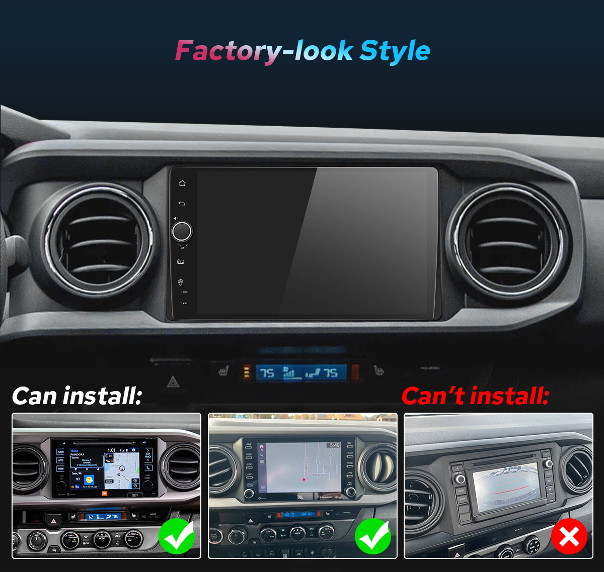For Toyota Tacoma 2016+ 9 Inch Android 12 Octa Core Car Stereo WiFi Carplay GPS