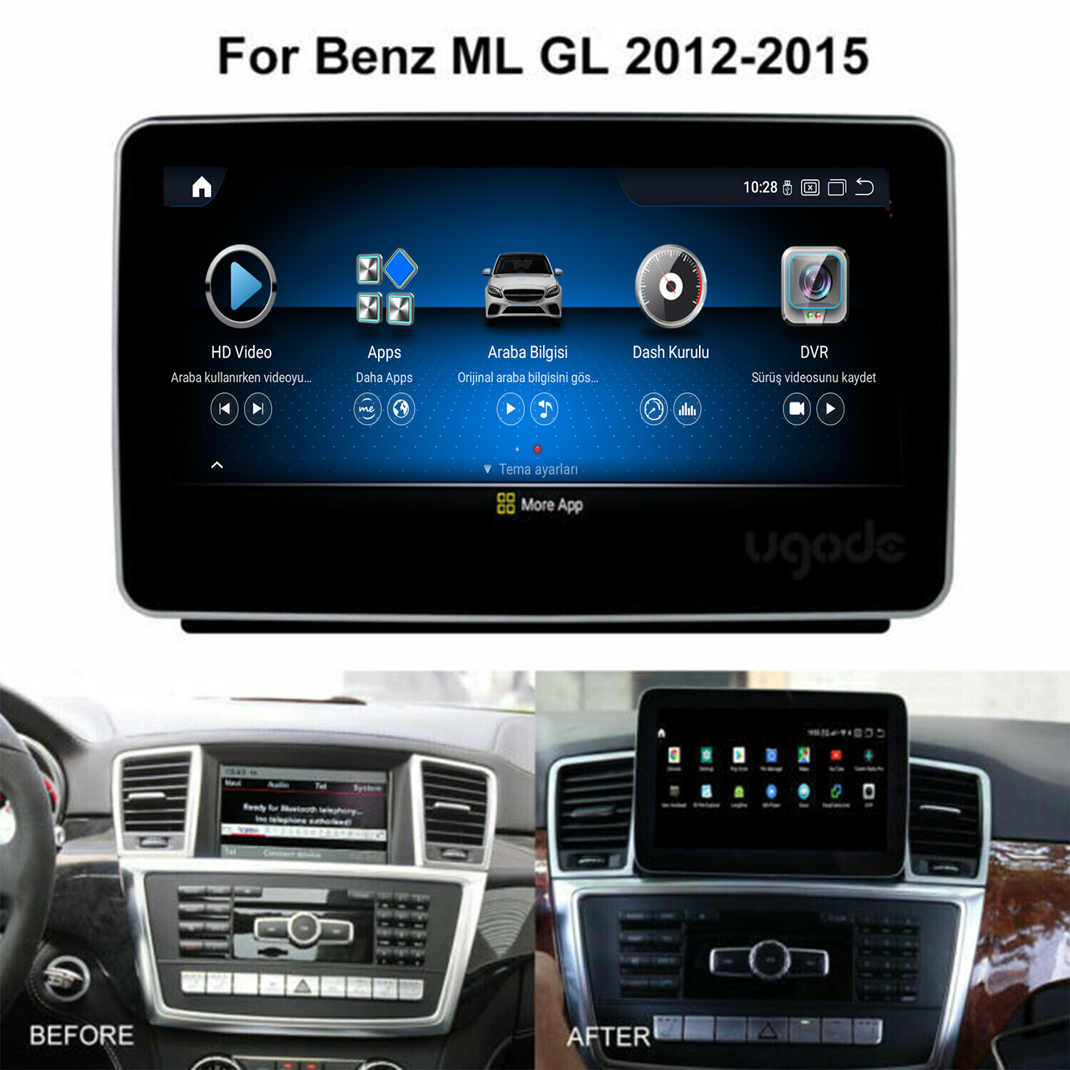 8.4inch 8+128G Android13 Screen CARPLAY Mercedes Benz ML GL 2012-2015 LHD NTG4.5