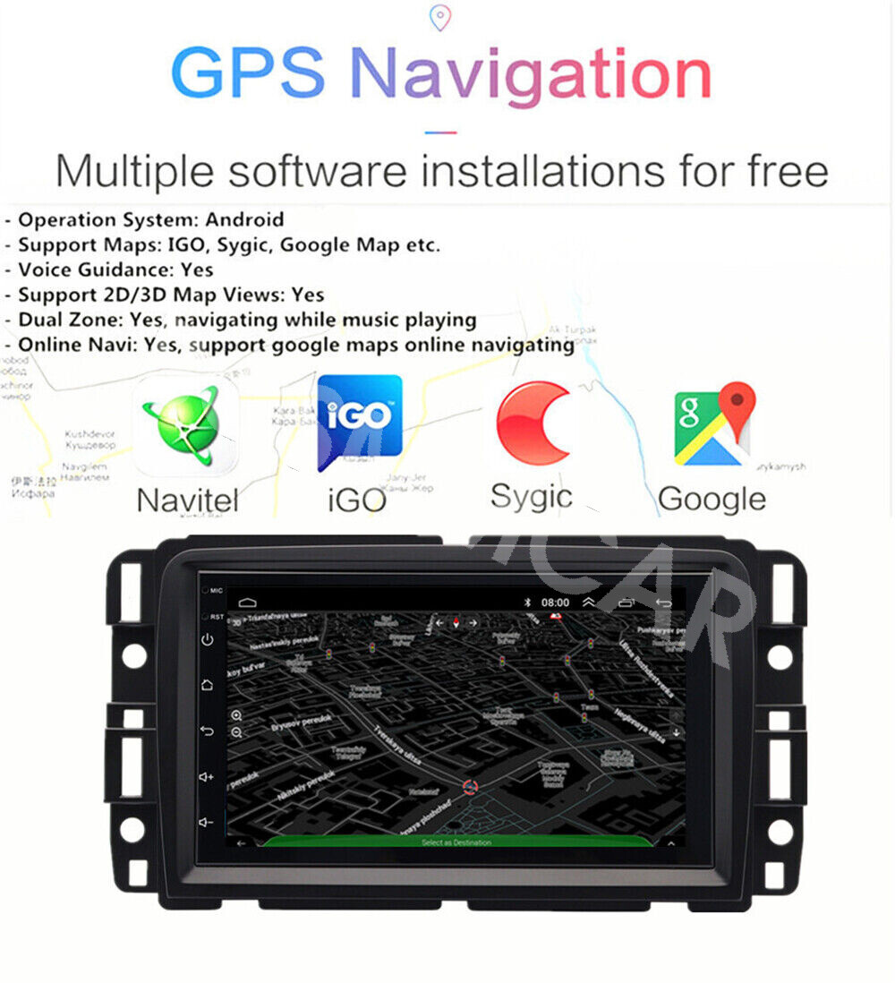 2DIN Car Stereo Radio Touch Screen WIFI Head Unit Fit For GMC Acadia 2013-2017