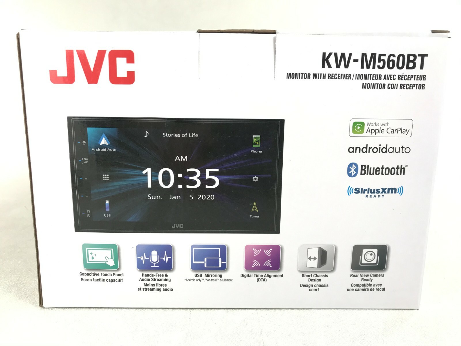 JVC KW-M560BT Bluetooth Multimedia Apple CarPlay Android Auto Pandora USB Mirror