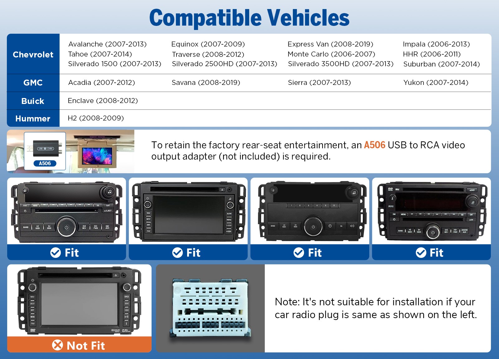 8″ Android Auto 14 4+64 for Chevy Traverse 08-12 CarPlay Head Unit Stereo GPS HD