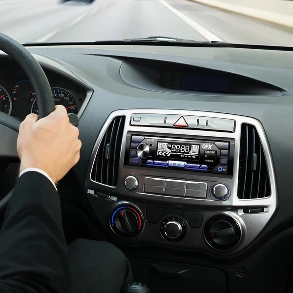 QFX FX-180 Bluetooth Car Stereo with FM Radio, MP3 Player, Digital Clock and USB