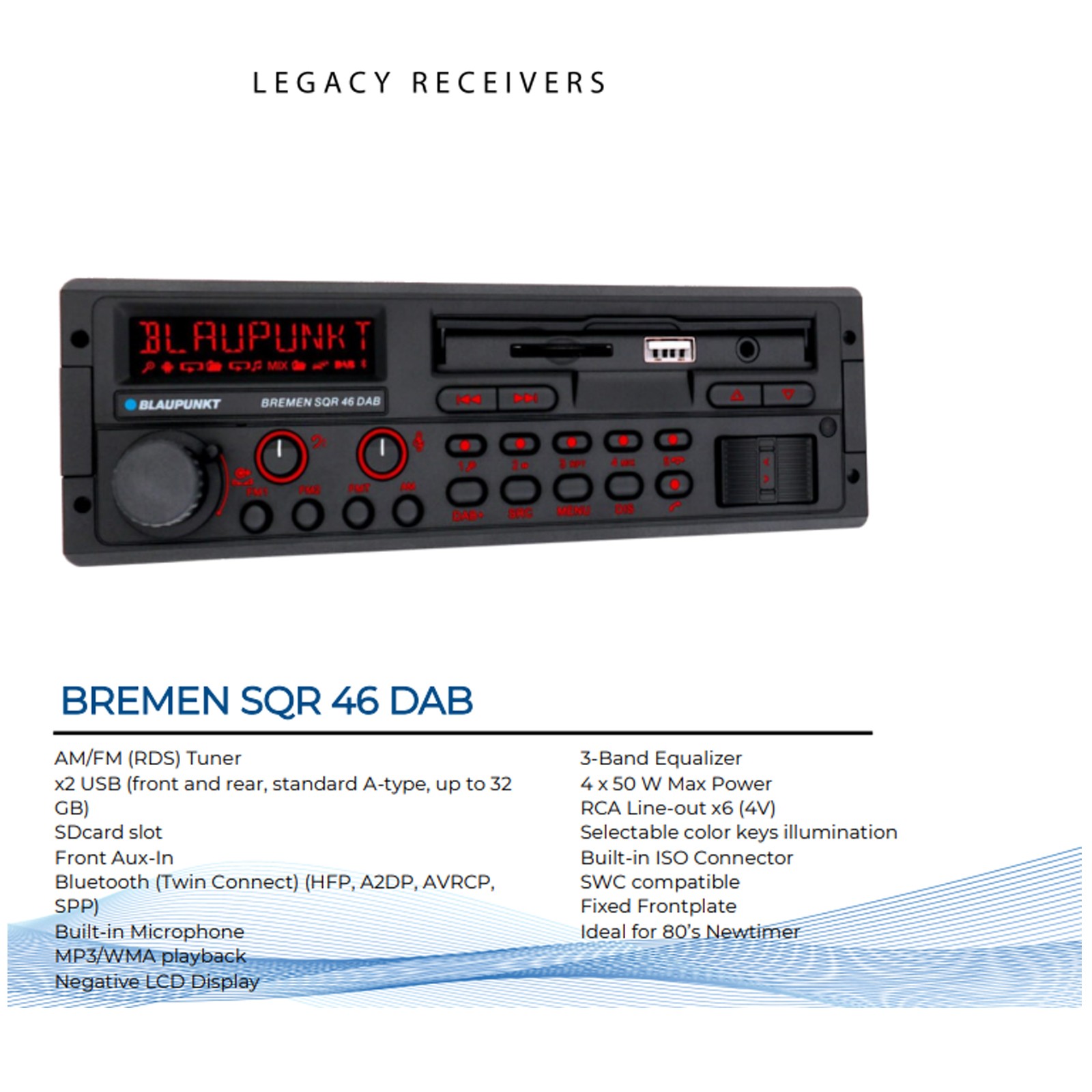 Blaupunkt BREMEN Retro Radio, 4x 6″ 40W Car Speakers, Wire