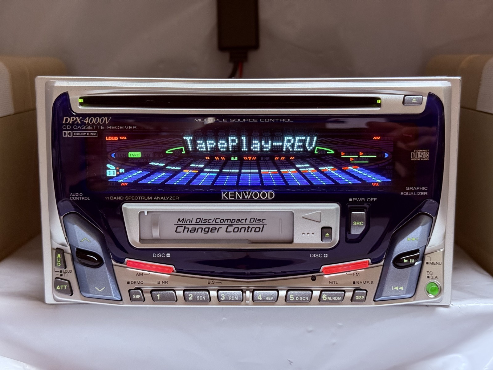 KENWOOD DPX-4000V 2DIN CD Cassette Car Stereo w/ External Bluetooth Japan Tested