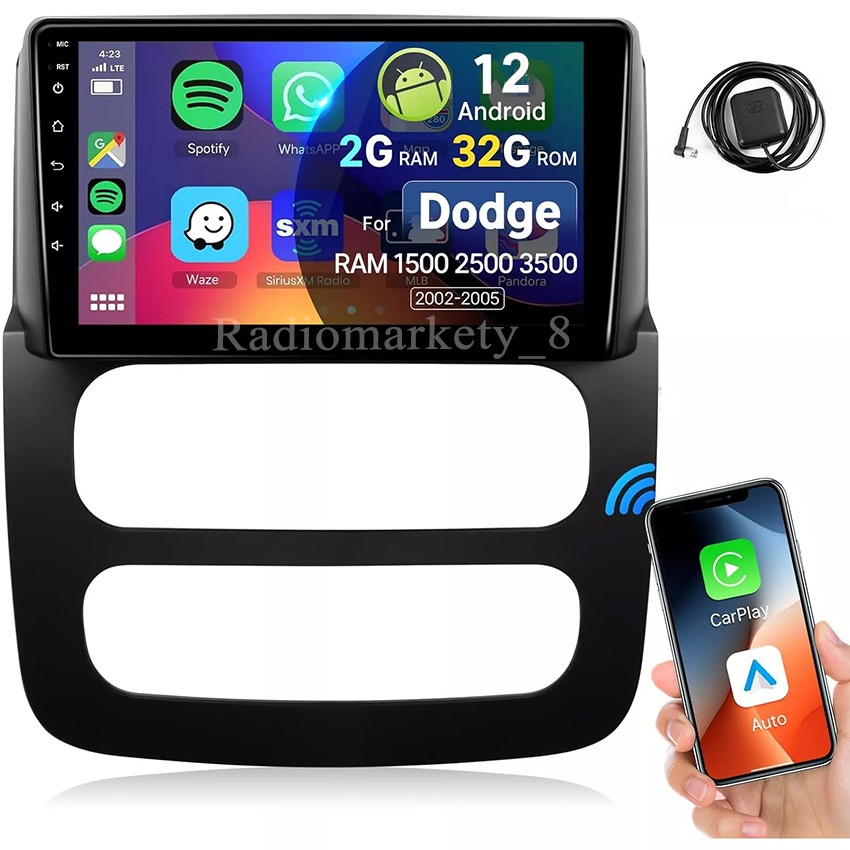 4+64G Car Radio Stereo Carplay For 2002-2005 Ram 4+64G 9in EQ FM RDS 1280*800