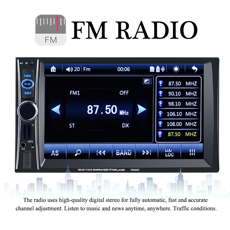 6.6″ 8G Map Card GPS Bluetooth FM Radio MP5 Car Stereo HD Touchscreen 2DIN