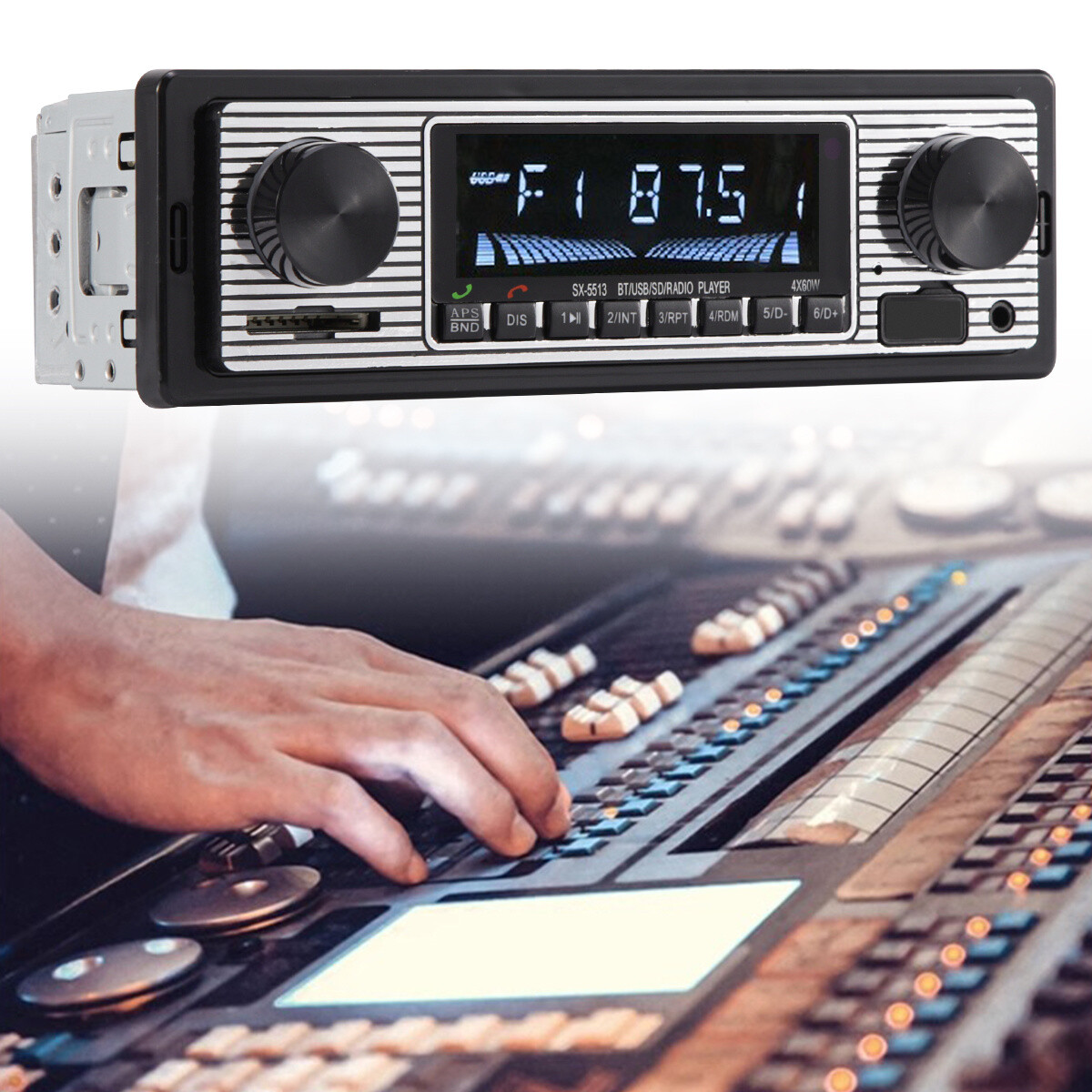 Car Radio Bluetooth Single DIN Car Stereo Audio MP3 Player Handsfree/FM/USB/AUX