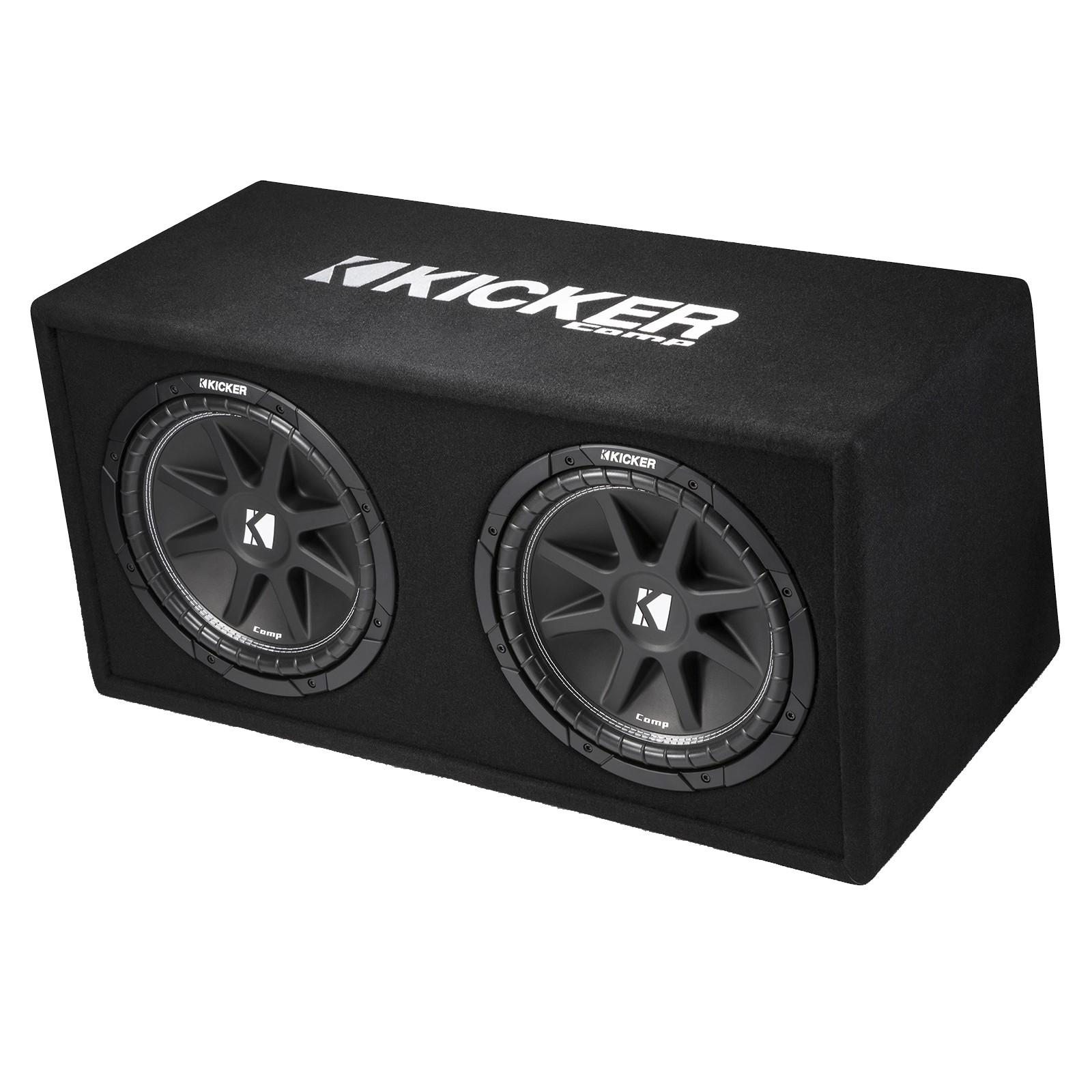 Kicker 12″ 600 Watt Dual Car Audio Loaded Subwoofer Enclosure, Bass Knob w/ Wire