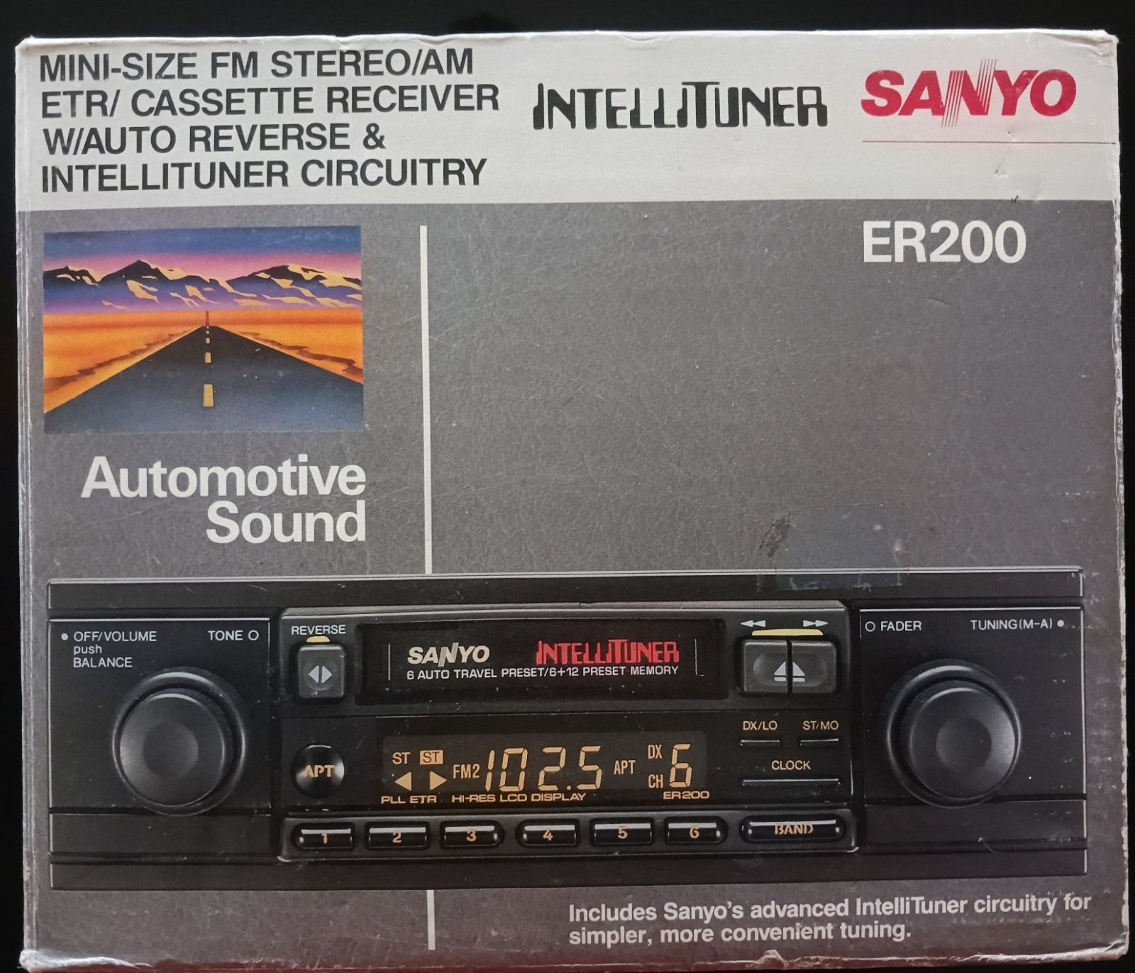 SANYO ER200 IntelliTuner 1 DIN AM/FM Cassette Receiver w/ Auto Reverse Clock