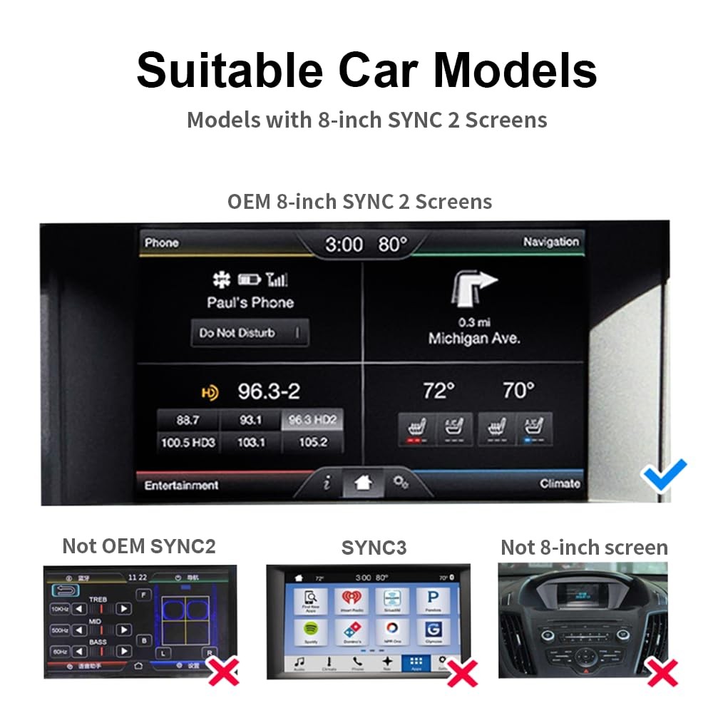 Wireless Carplay Android Auto Module for Ford 2013-2015 Sync2 System