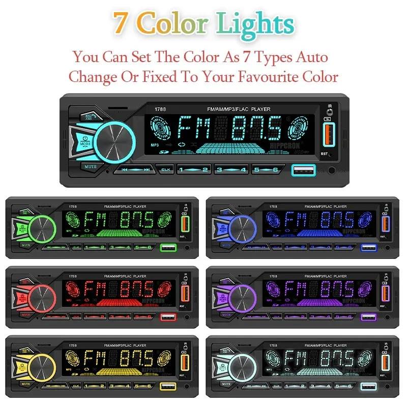 Car MP3 Player Radio Srereo Bluetooth FM Receiver Support Phone Charging USB/TF