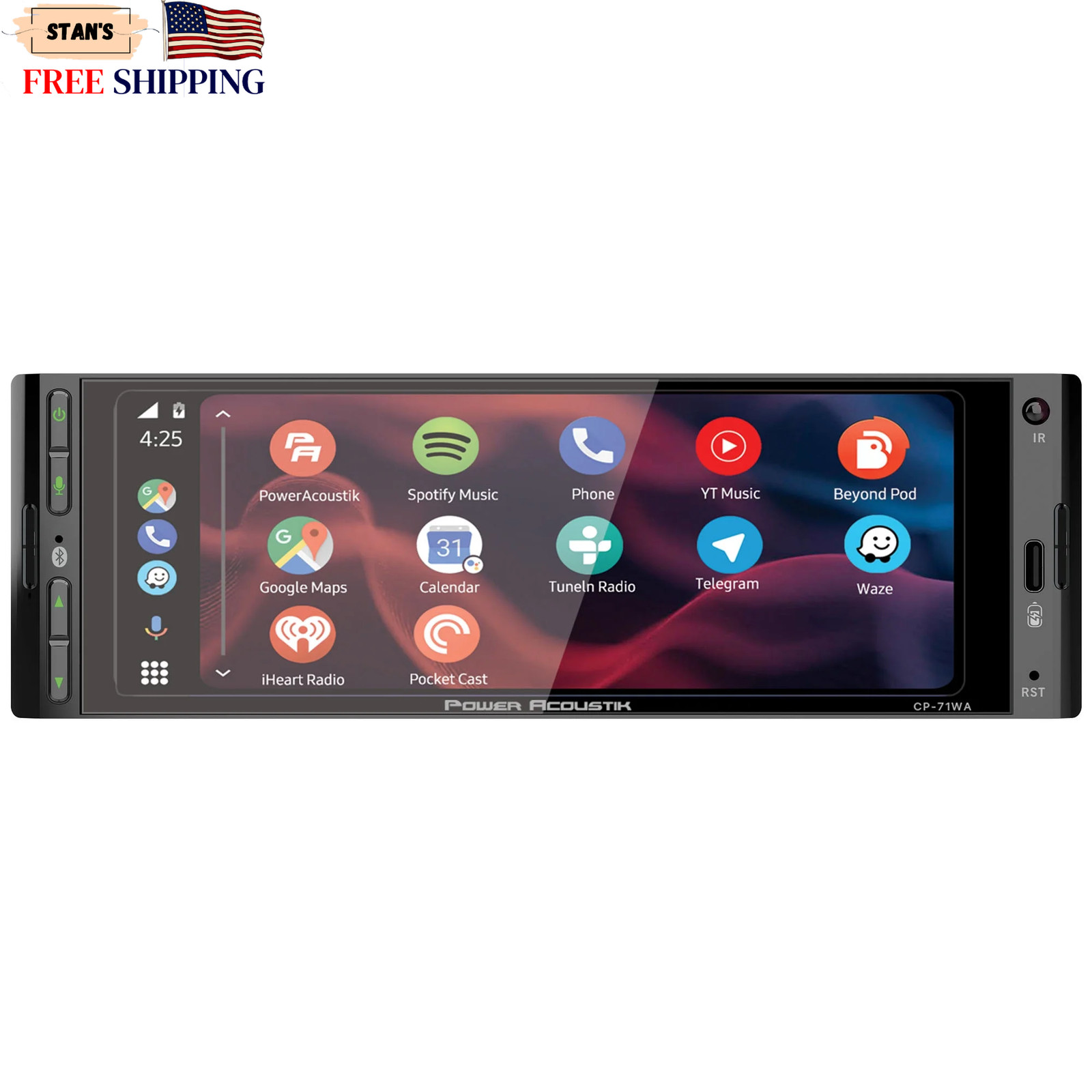 CP-71WA Single DIN 6.5″ Color Touchscreen Car Stereo with Bluetooth Connected…