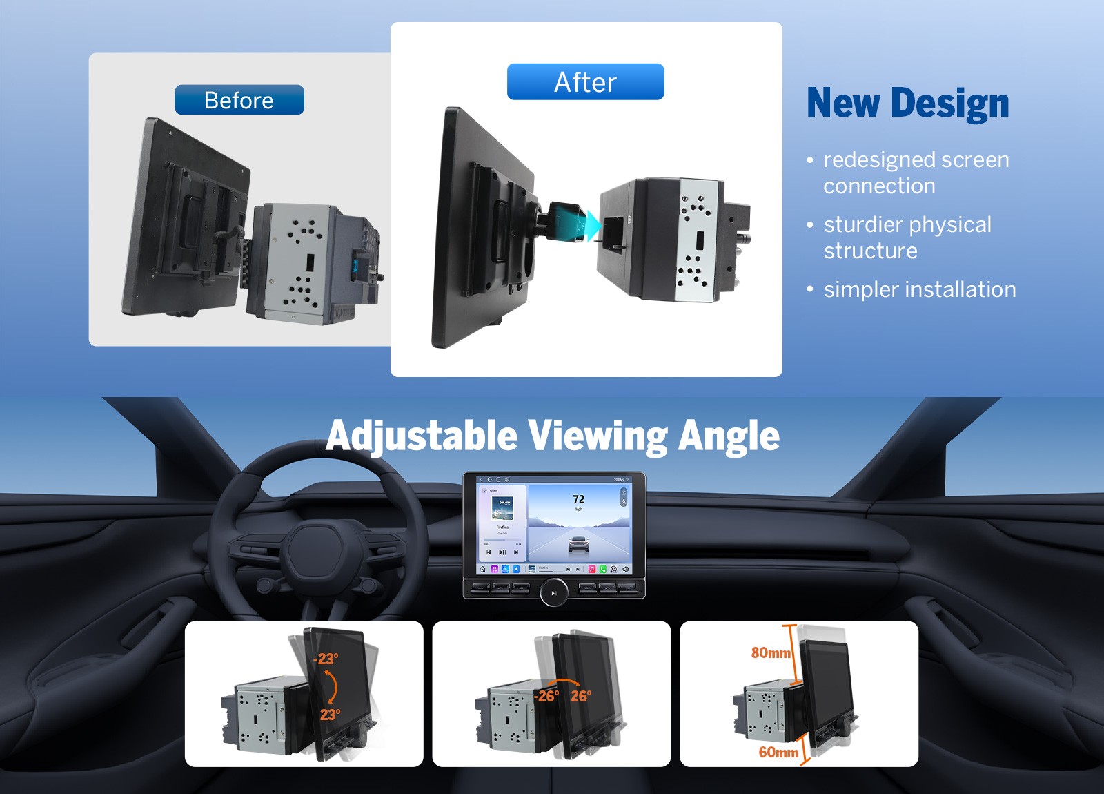 10.1″Android 13 QLED Car Stereo 8+128GB Wireless CarPlay GPS Qualcomm Double DIN