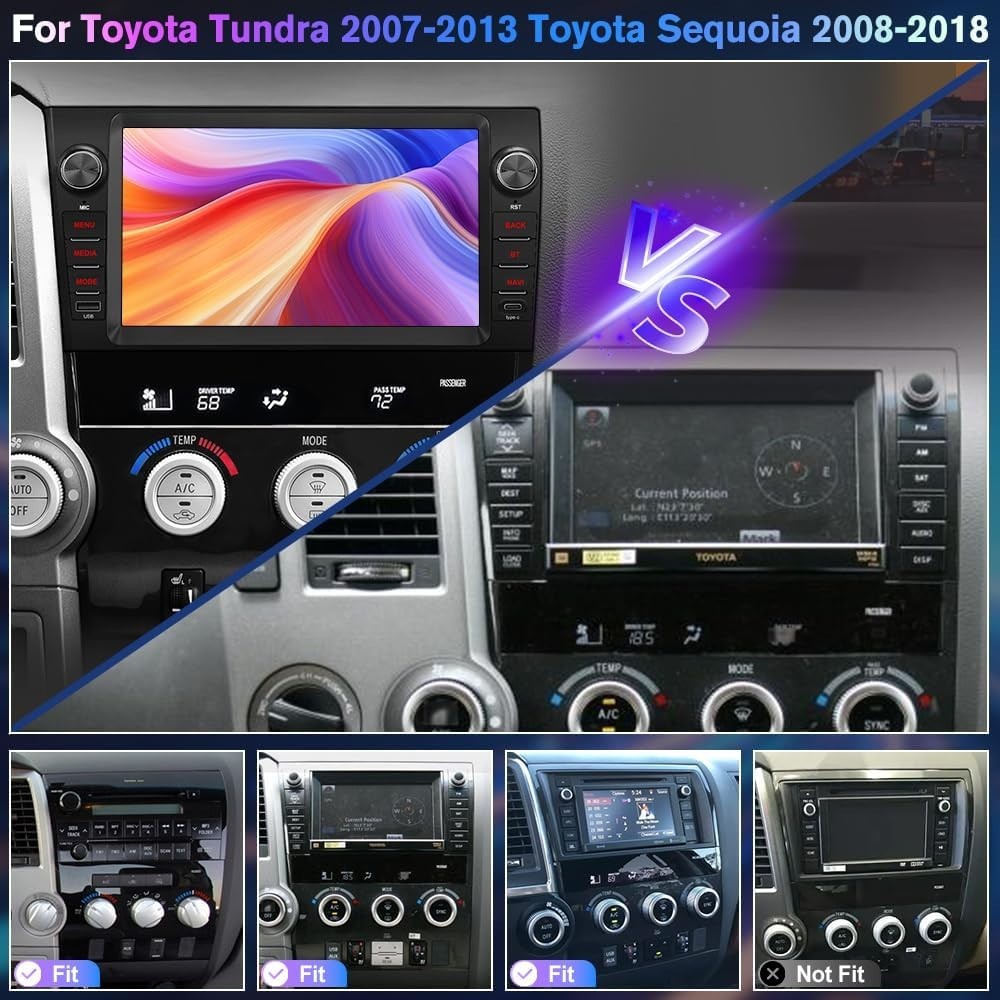 9″ 32G Android Auto Carplay for Toyota Tundra 2007-2013; Sequoia 2008-2018