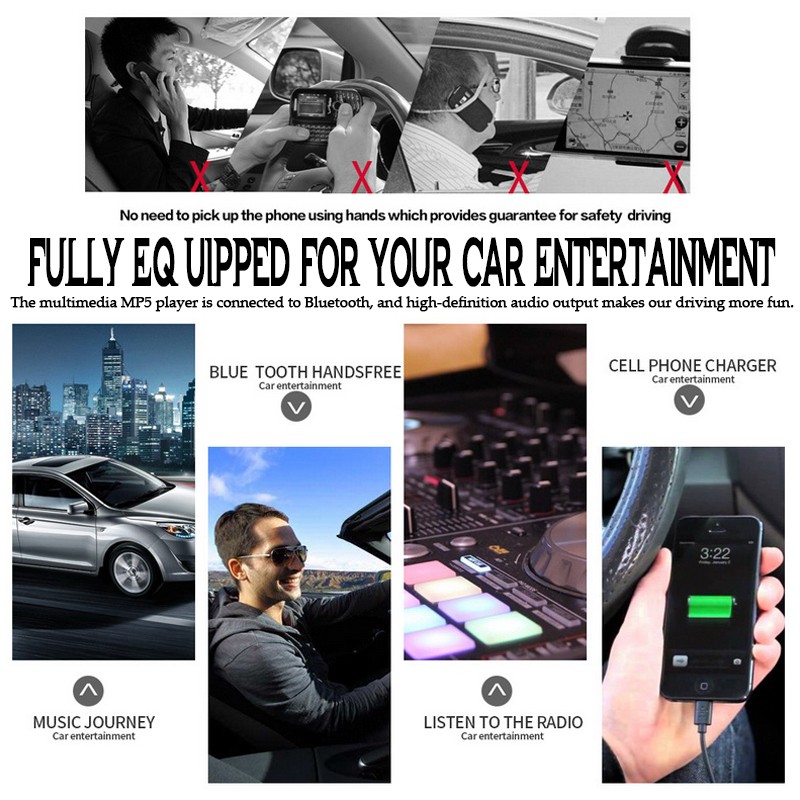 1Din 6.9″Android Car Stereo Touch Screen Built-in CarPlay AHD Rear View WiFi GPS