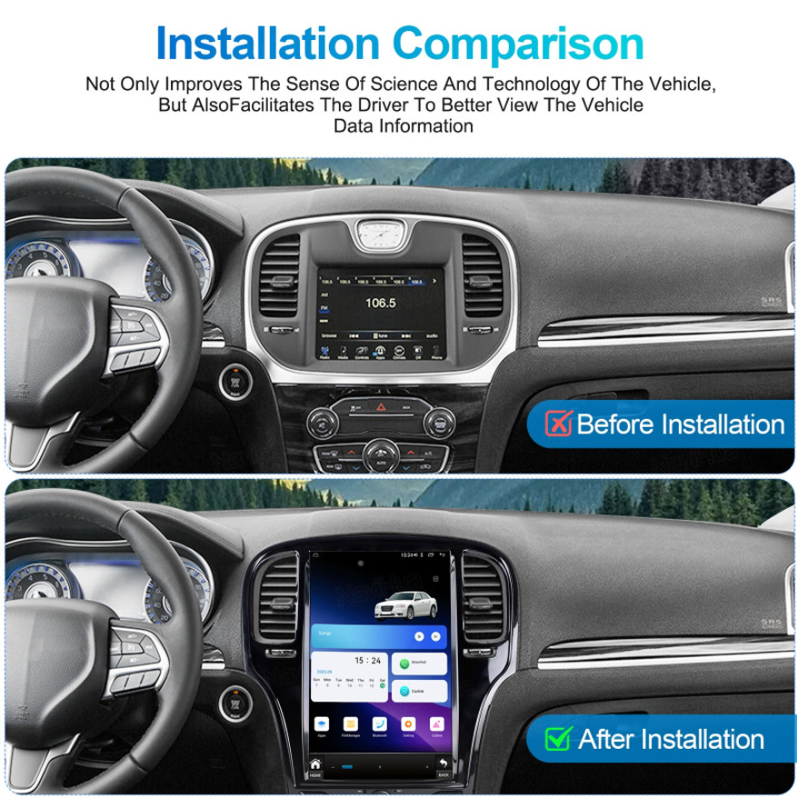 14.5″ Radio For Chrysler 300C Smart Screen GPS Navigation Stereo Upgrade 4+64GB