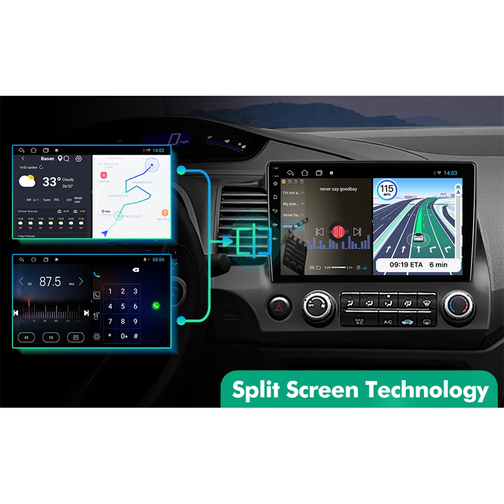 For Honda Civic 2006-2011 10.1 Inch Carplay Android 13 Radio 2 din MP5 Player