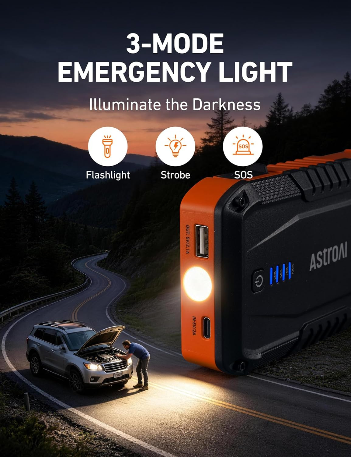 S8 Car Battery Jump Starter, Car Jumper Starter Battery Pack for up to 6.0L Gas