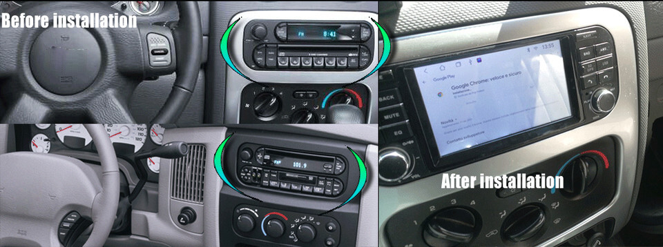 7”Android Carplay Car Stereo Radio GPS Navi 32G For Dodge RAM Jeep Chrysler 300