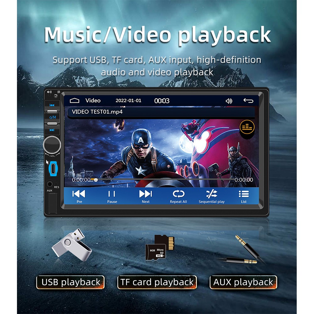 F7018C Reversing Image Wired CarPlay with Bluetooth & Car MP5 Player