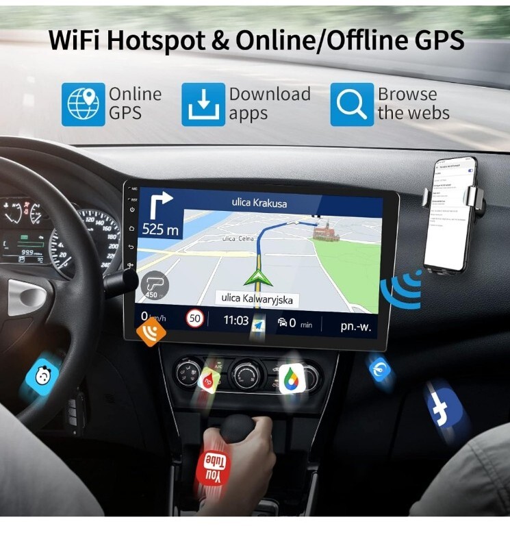 1G+32G Double Din Android 13 Car Stereo with Wireless Apple Carplay Android…