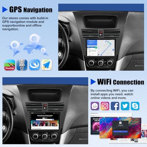 4G+64G 8Core Android 15 Car Radio for Mazda BT-50 2011-2020, 9”Touch Screen