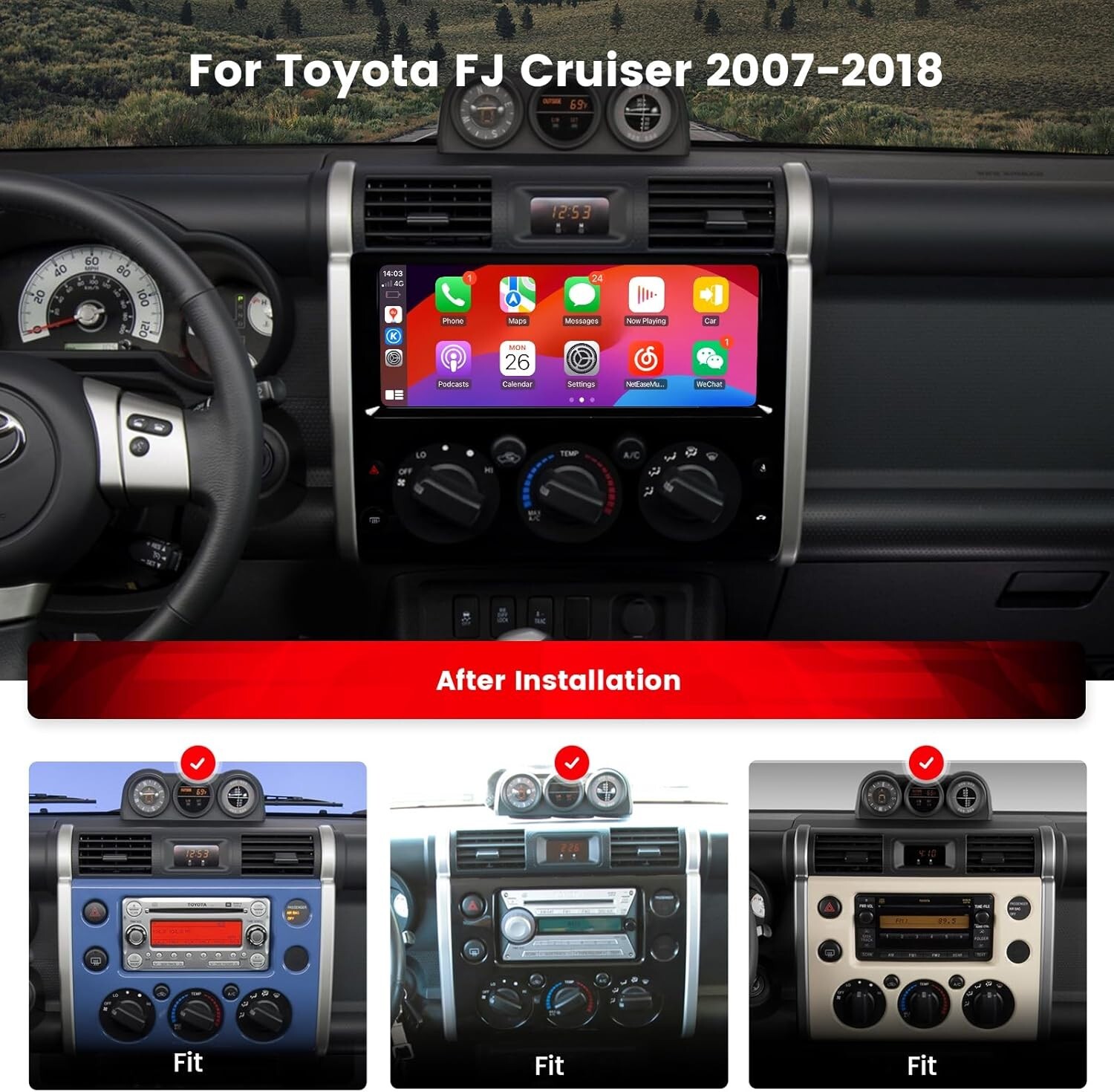 Dasaita Android 2K Radio for Toyota FJ Cruiser 07-2018 QLED 8 Core 6+64G BT WIFI