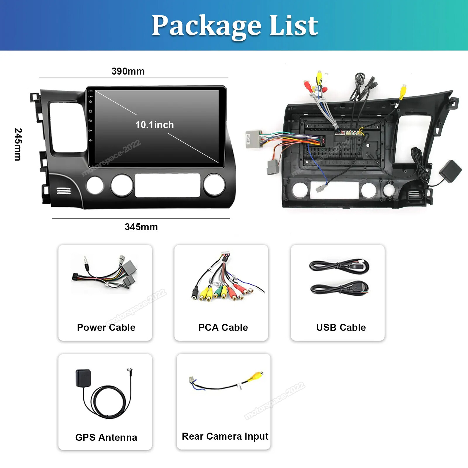 64GB For Honda Civic 2006-2011 10″ Android 13 Apple Carplay Car Stereo Radio GPS