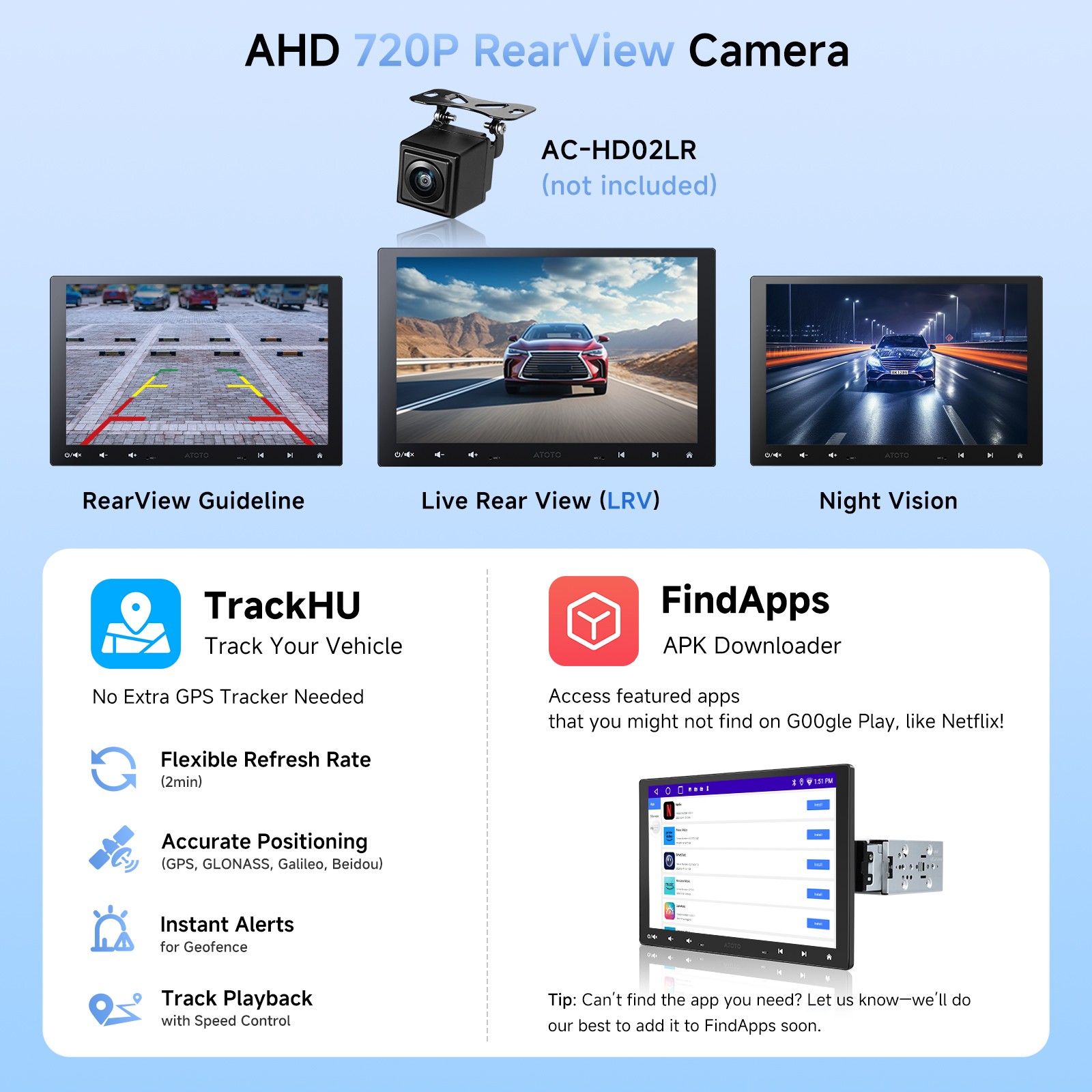 ATOTO Single 1DIN 10″ Car Stereo Radio GPS Carplay Android Auto Floating Screen