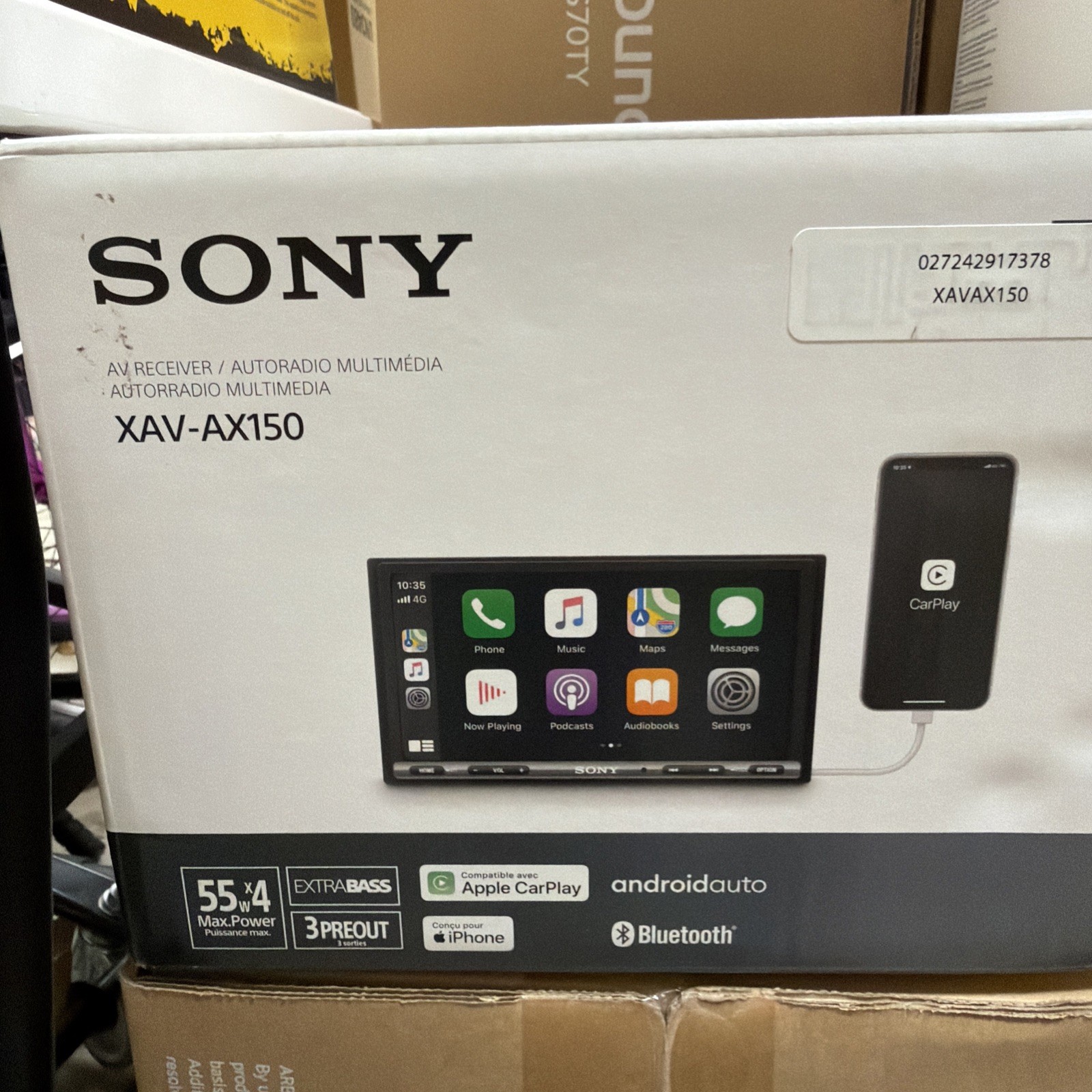 SONY XAV-AX150 6.95″ Apple CarPlay Android Auto AV Digital Media Receiver NEW