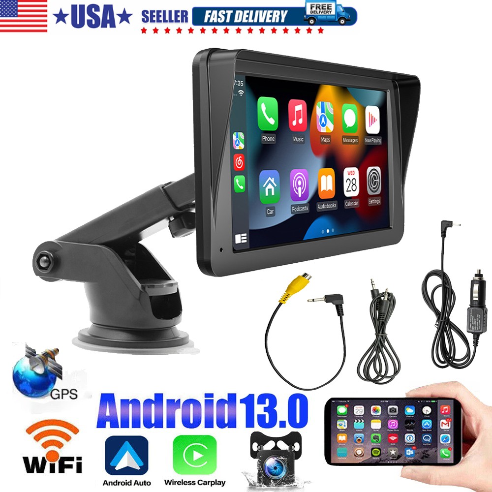 Wireless Android 13 Carplay Car Stereo Radio GPS WIFI Bluetooth Touch Screen 7″