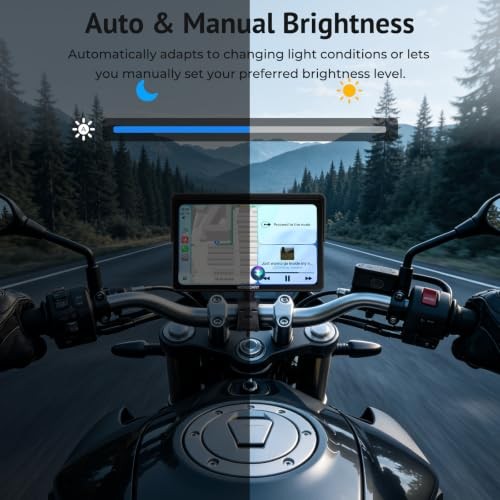 W722TPMS 7″ Wireless Motorcycle CarPlay & Android Auto with TPMS,IP67 7 Inch