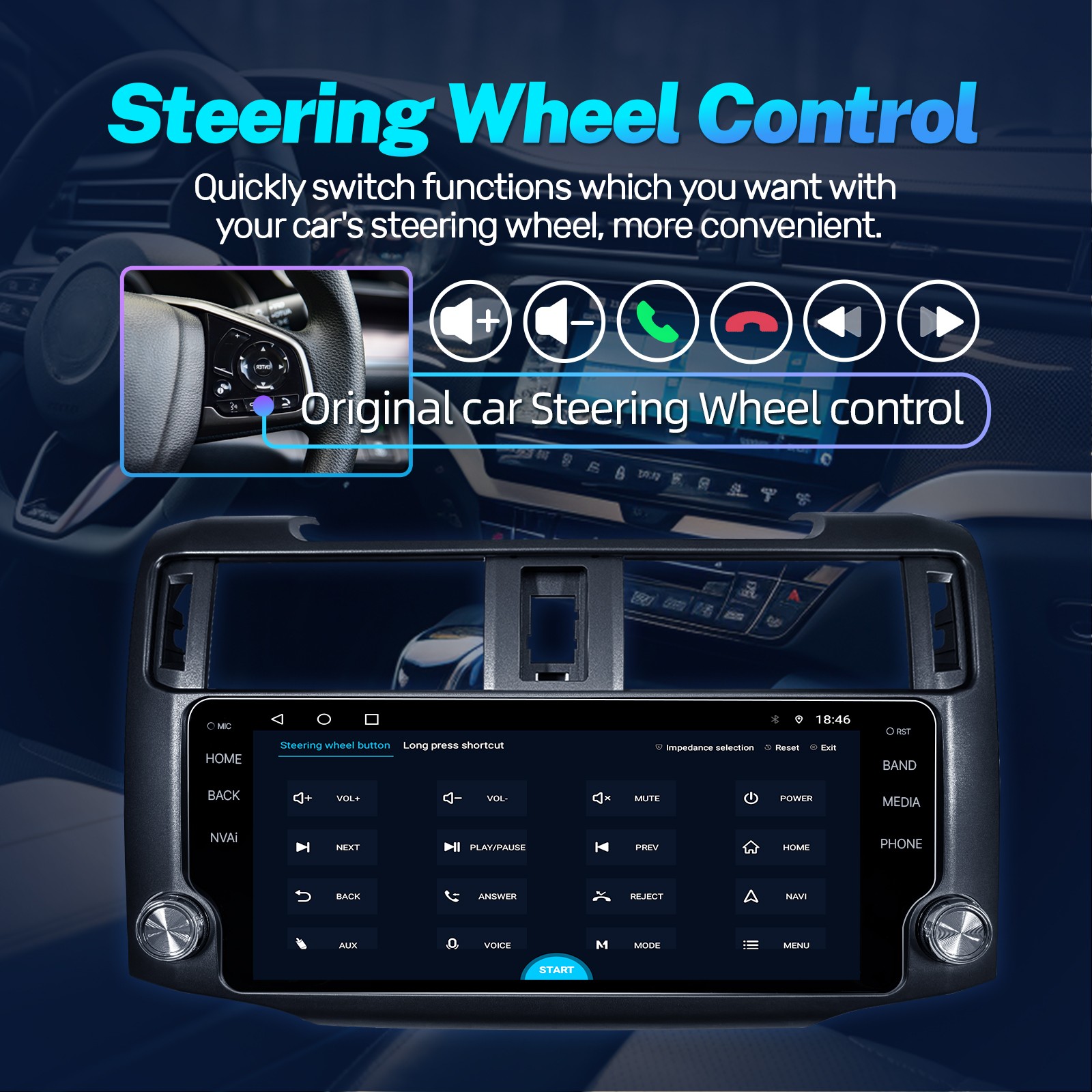 10.33″ For Toyota 4Runner 2010-2019 Apple CarPlay Car Radio Stereo GPS 6GB+128GB