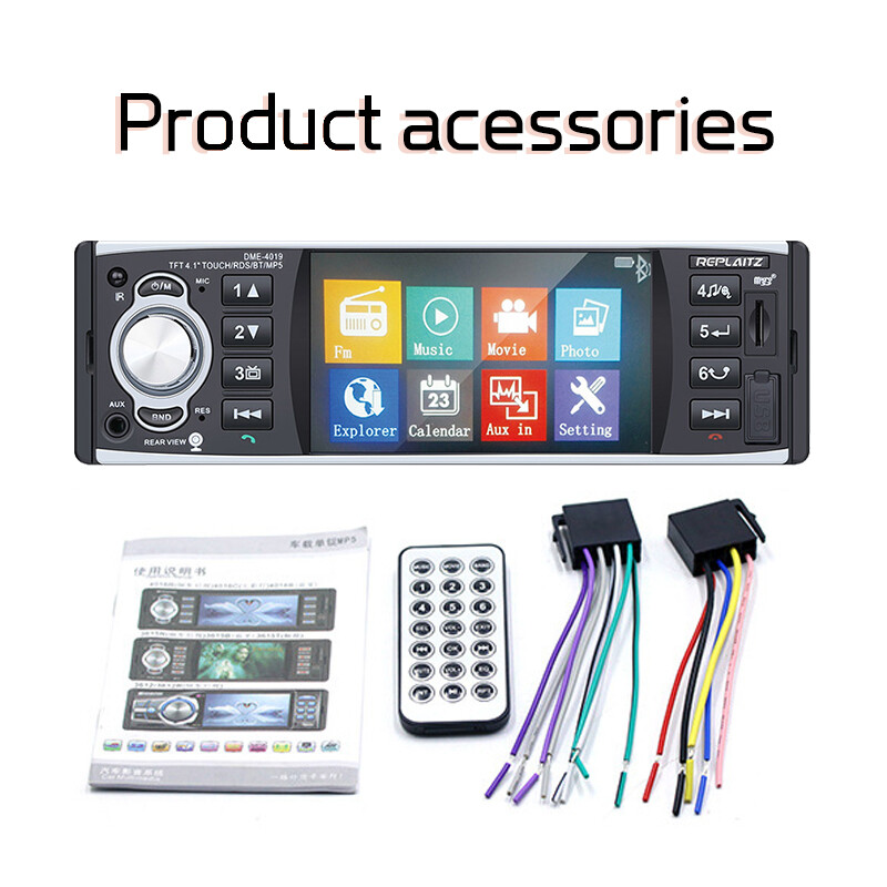 4.1” 1Din Car MP5 Player Radio Bluetooth TF FM RDS Stereo Remote Control Camera
